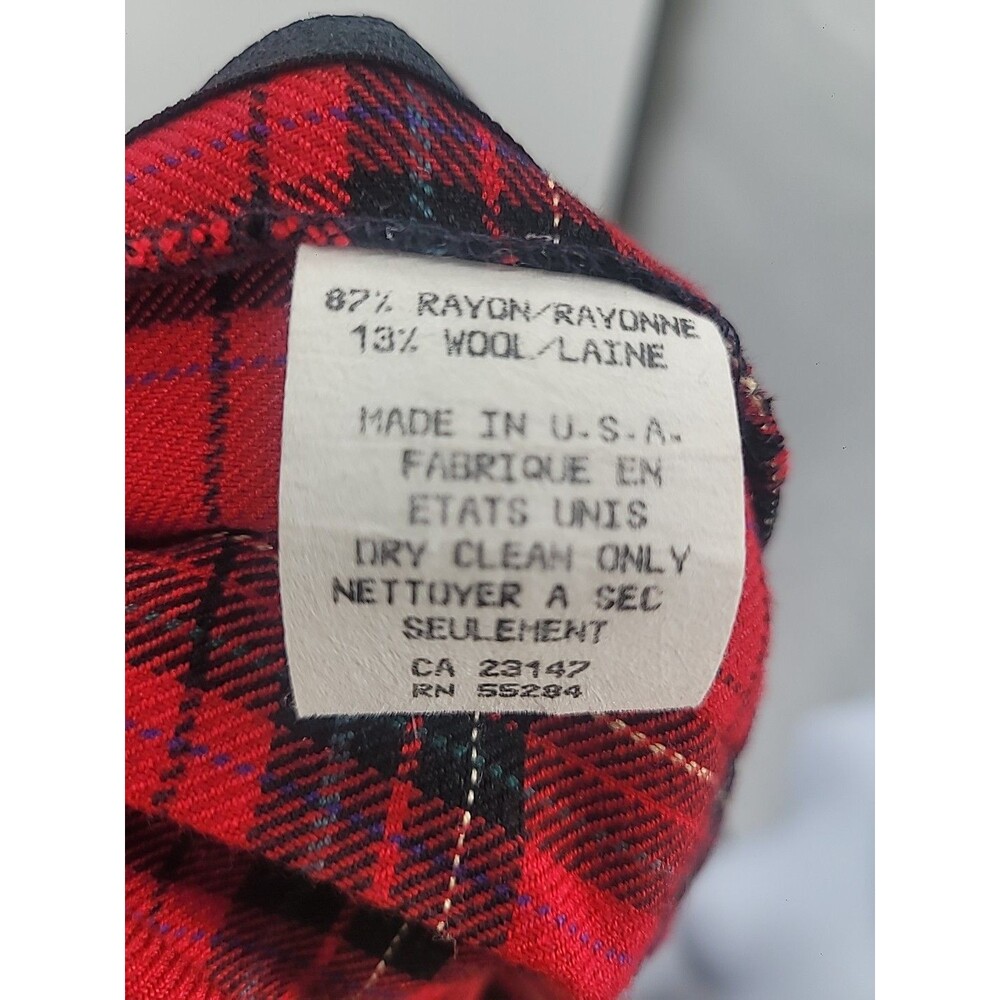 Vintage Talbots Red Tartan Plaid Pleated Midi Skirt Sz 12 - Picture 6 of 6